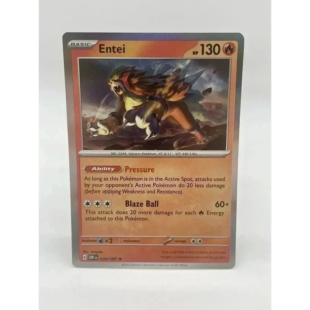 Entei 030/197‎ Sv03: Obsidian Flames Pokemon TCG Holo Mint Unplayed